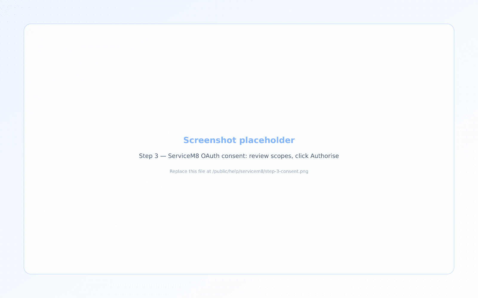 ServiceM8 OAuth consent screen showing the scopes Orval Voice Agent is requesting.